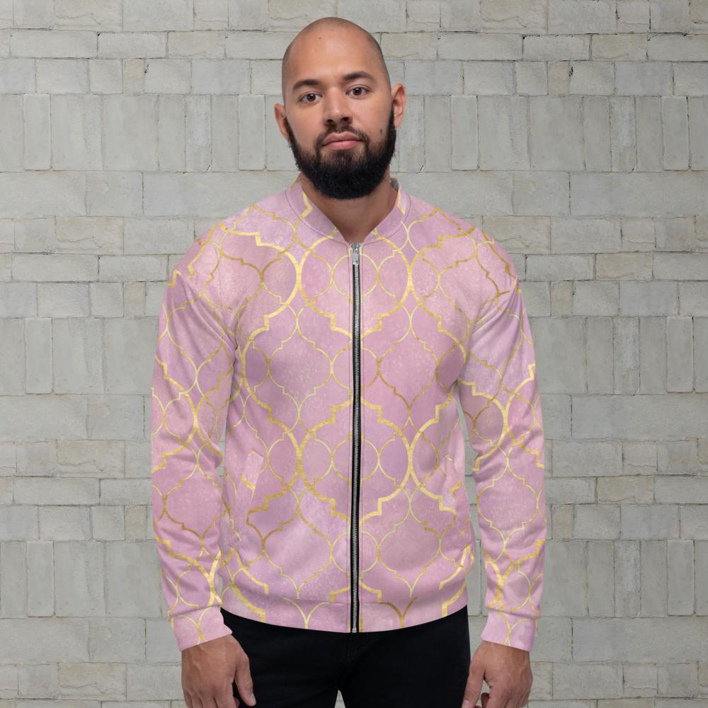 Bomber Jacket pink and gold draw